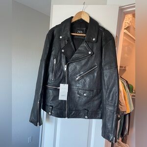 Zara Leather Biker Jacket